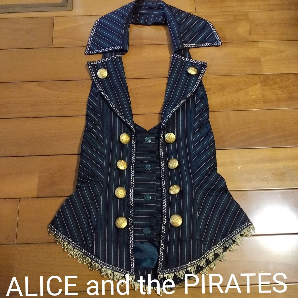 Preview of 《お値下げ中》【美品】ALICE and the PIRATES レジメンタルストライプベスト 緑×紺リボン