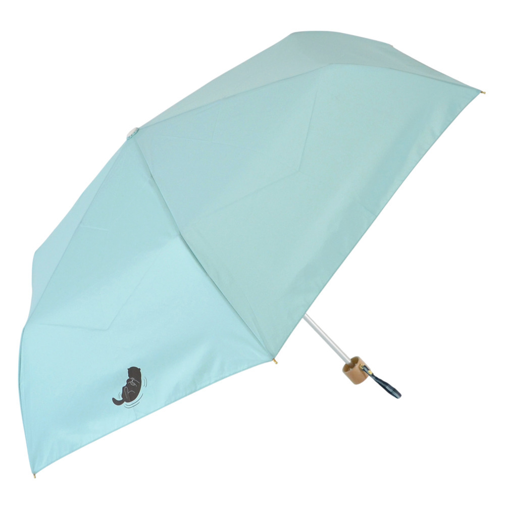 ☆ Otter ☆ Folding Umbrella with Tote Bag 55cm Lightweight Compact Water-Absorbing Tote Bag Rain Umbrella Folding Umbrella Mini Umbrella Spare Umbrella