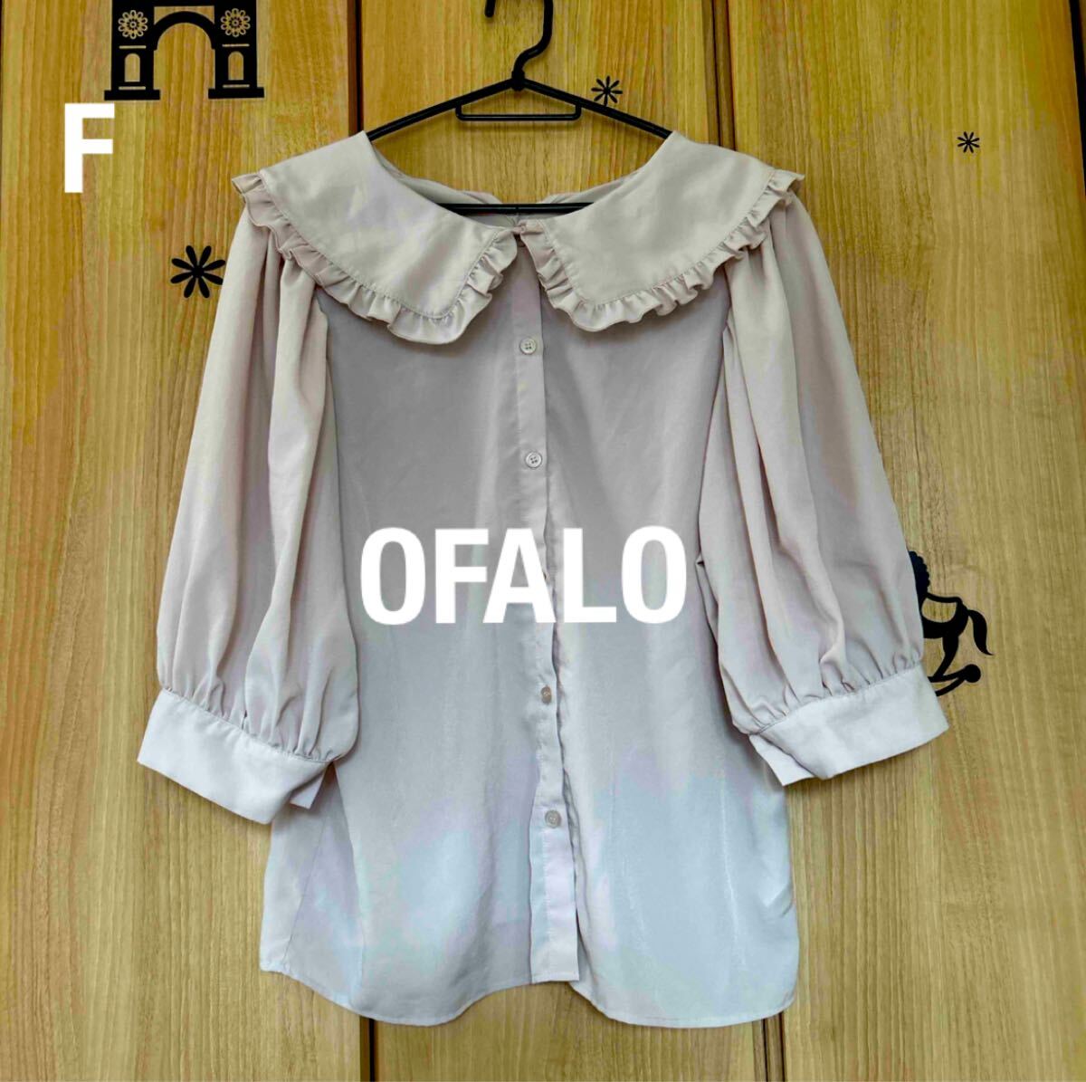 Preview of [Shipping Included] Starting Bid 850 Yen ☆ F OFALO Dusty Pink Frill Collar Volume Sleeve Blouse Lolita, Gothic Lolita, Jirai-kei, Mass-Produced Princess R