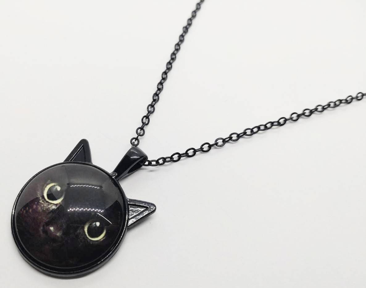 Preview of 送料無料 ドーム 猫 ネコ キャット ブラック ネックレス ロック パンク ロリータ ゴスロリ ファンスマ