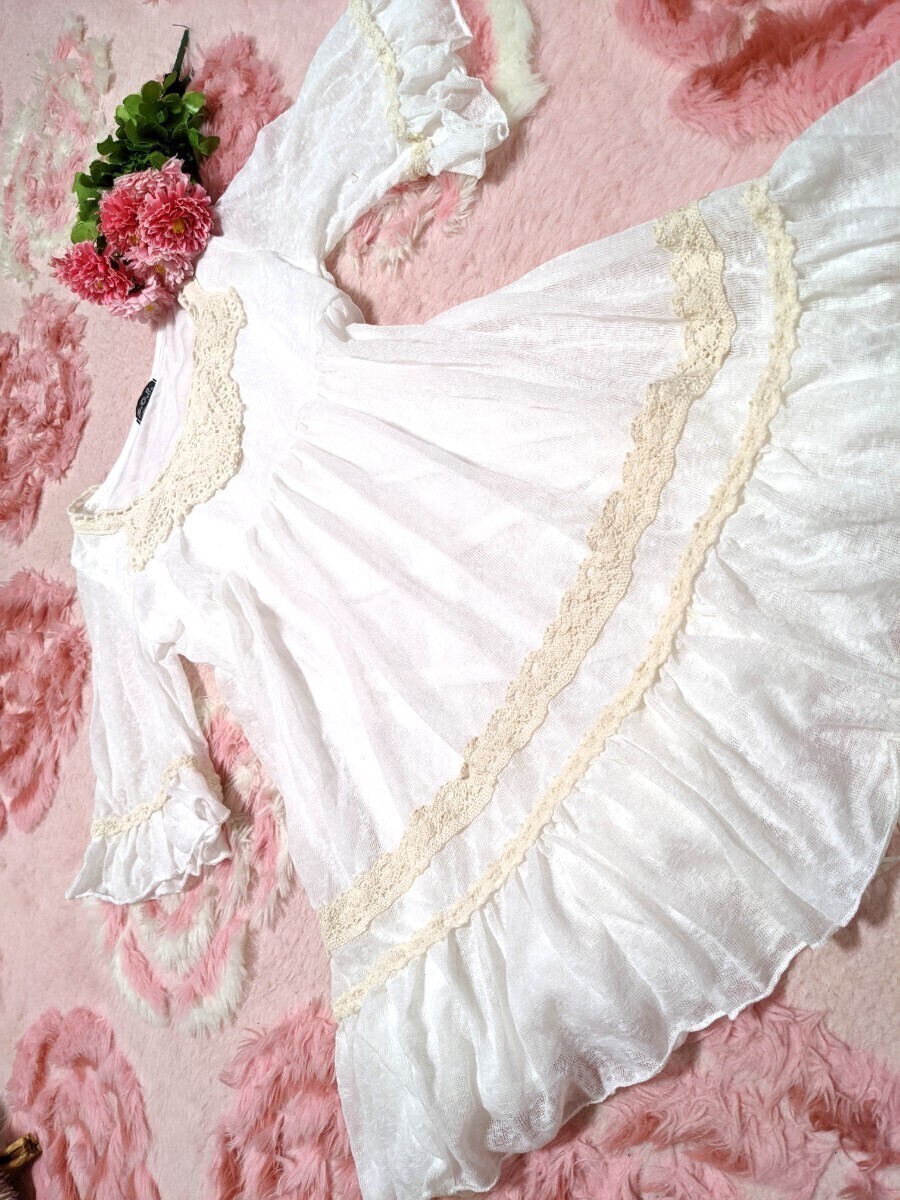 Preview of n・o・t◆純白◆花柄＆レース刺繍◆フリフリ◆超オススメ◆柔らか◆ボリューム◆メチャ着やすい◆お姫様◆チュニワンピース