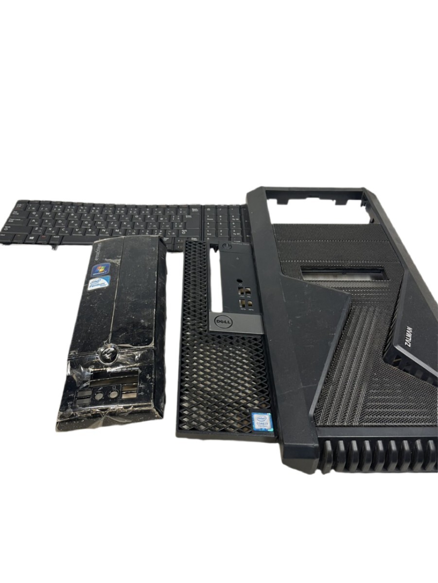PC parts bundle: Dell OptiPlex 7050 front panel, ZALMAN exterior parts, keyboard. Sold as junk. 80 size.