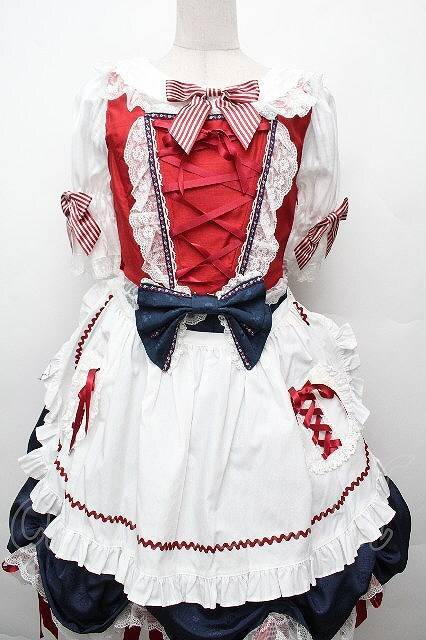 Preview of BABY, THE STARS SHINE BRIGHT / Rin-chan's Gretel Dress Set (White x Navy x Red) S-26-03-24-046-BA-OP-SA-ZS