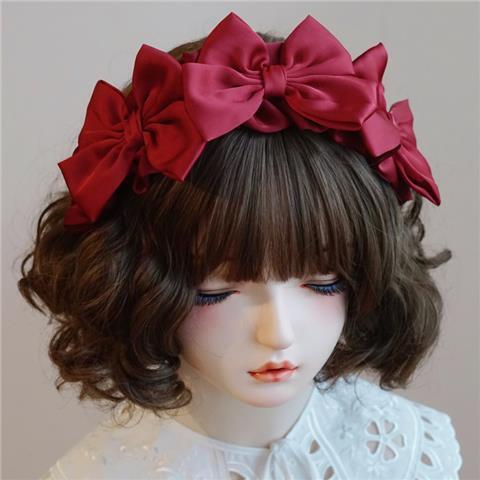 Preview of 送料無料！ リボン ロリータ レッド 赤 カチューシャ ヘアアクセサリー ロック パンク ネオスマ