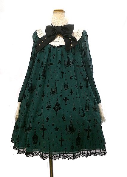 Preview of Brand new Angelic Pretty Holy Lantern dress & ribbon clip 2-piece set.