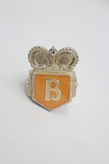 Preview of BABY, THE STARS SHINE BRIGHT / Emblem B Mark Ring, Size 13, Silver x Orange, I-26-05-29-060-BA-AC-SA-ZI