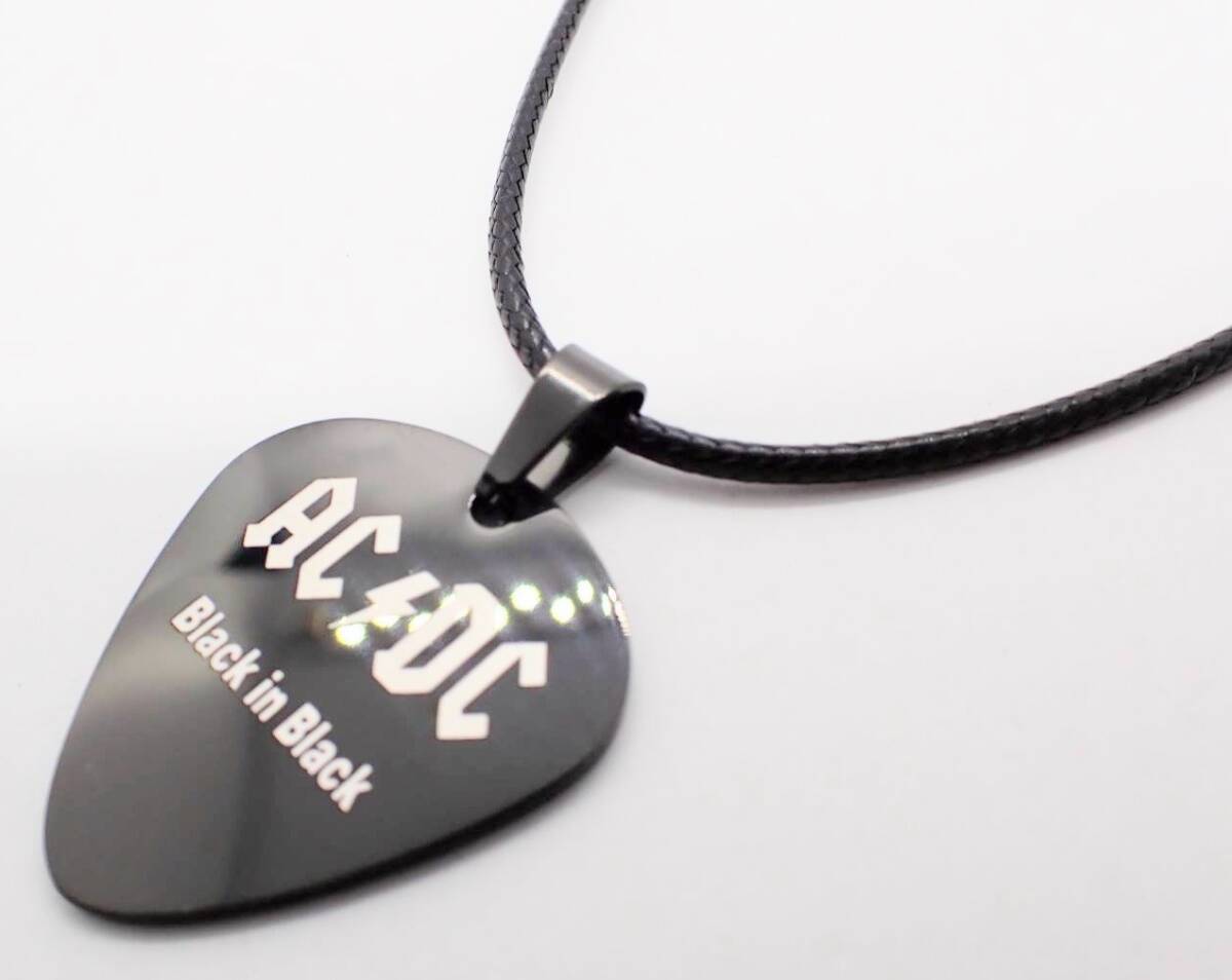Preview of Free Shipping AC/DC Pick String Necklace Black Rock Punk Lolita Gothic Lolita Fansma