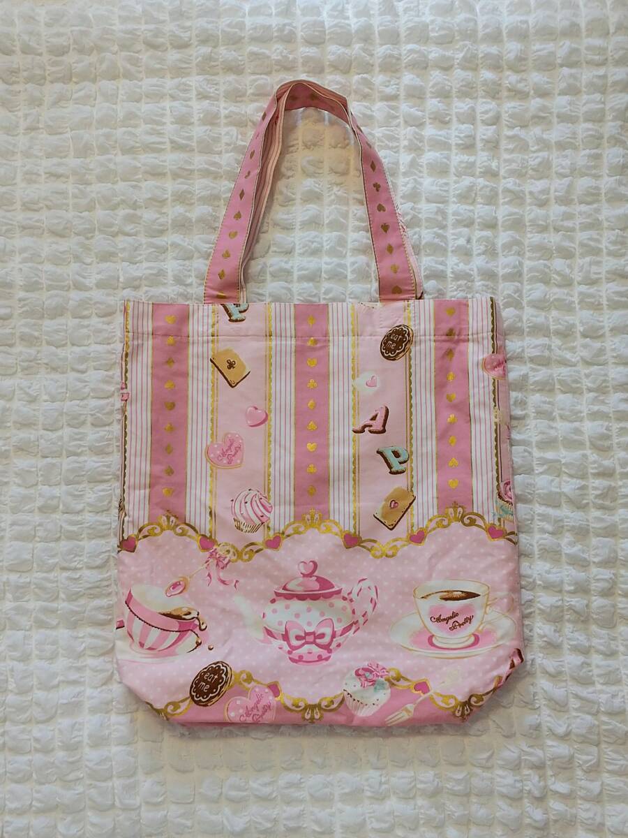 Preview of Angelic Pretty■Wonder Partyトートバッグ ピンク■ロリータガーリー不思議の国のアリスワンダーパーティーオリジナルプリントトランプ