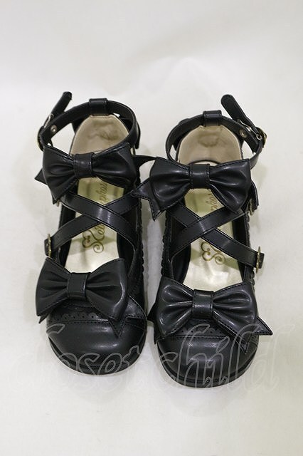 Preview of metamorphose / Triple Ribbon Cross Strap Shoes S (approx. 22.5cm) Black H-26-07-20-041-ME-SH-YZ-ZH