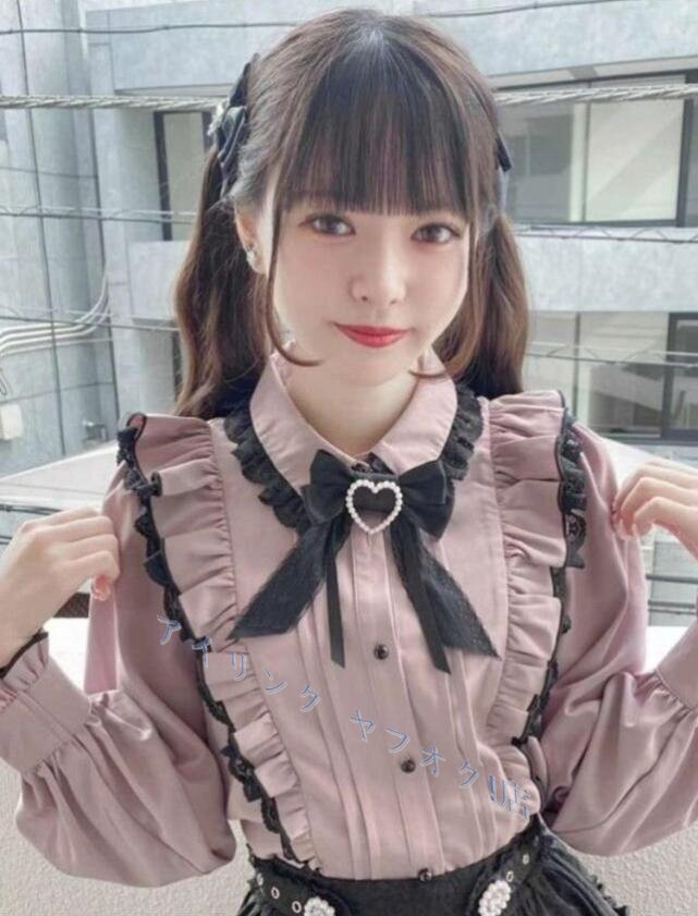 Preview of 新品☆レディース ブラウス シャツ ピンク リボン 量産 地雷系 韓国 ロリータブラウス レディース 長 袖 春夏秋 ブラウス XL