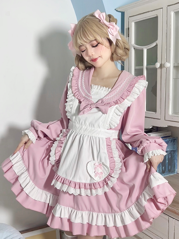Preview of Maid outfit, sailor dress, sailor suit, maid uniform, lolita dress, apron, gothic lolita, sweet lolita, classic lolita, moe, elegant, ladies'.