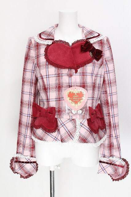 Preview of BABY, THE STARS SHINE BRIGHT / Mary Stuart Tartan Check Jacket Pink S-26-08-05-017-BA-JA-AS-ZS