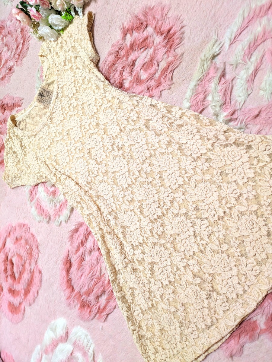 Preview of snidel◆スナイデル◆ベージュ◆花柄&レース◆膝丈◆ゴージャス◆ワンピース
