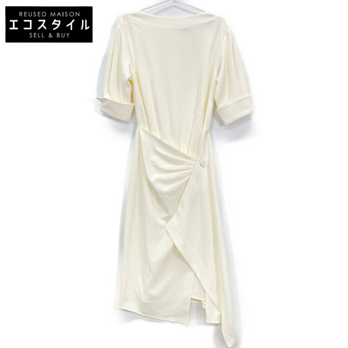 Proenza Schouler R2513011B Ivory Midi-Length Bateau Neck Dress for Women