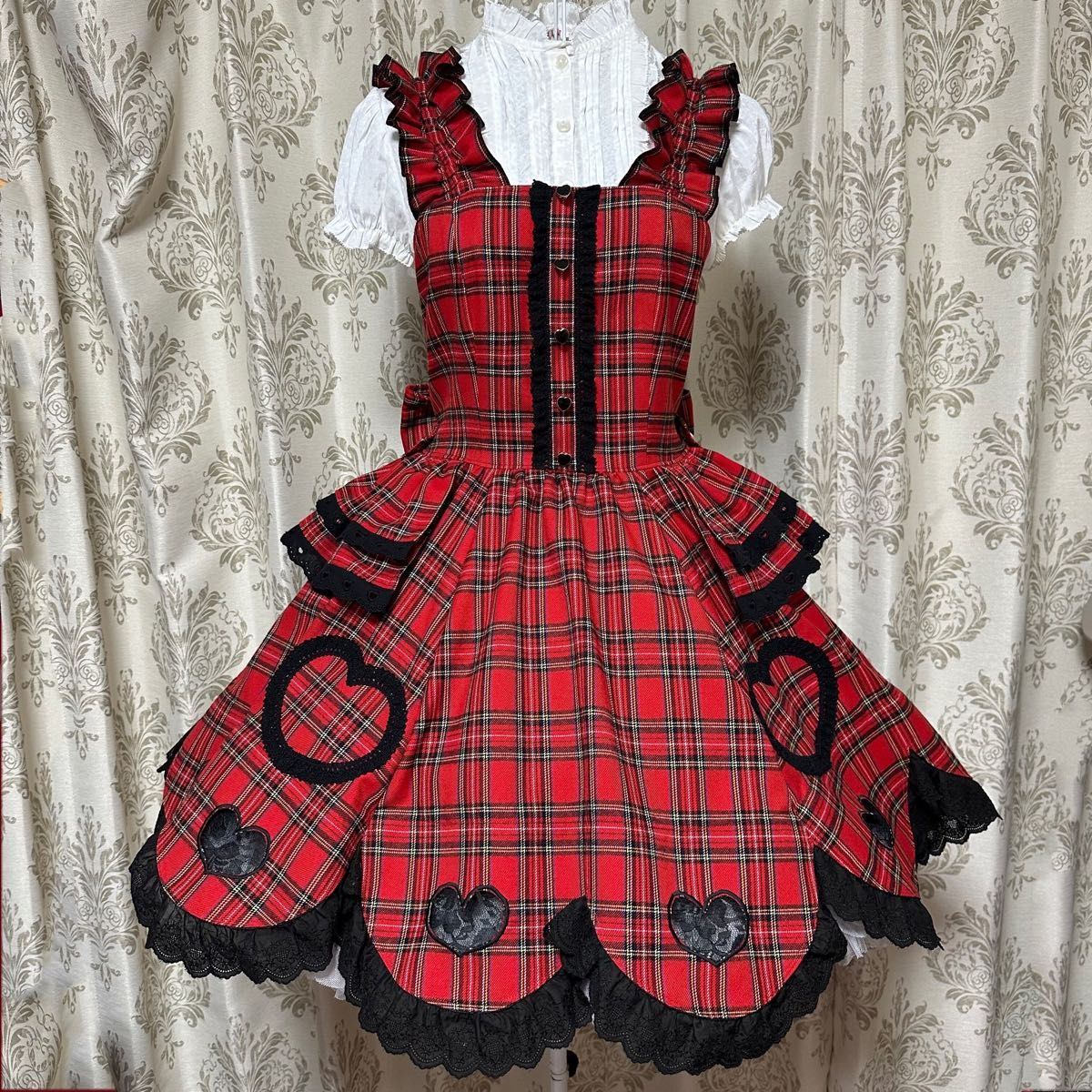 Preview of moon lolita 私は可愛いシリーズ ブラック レッド チェック JSK