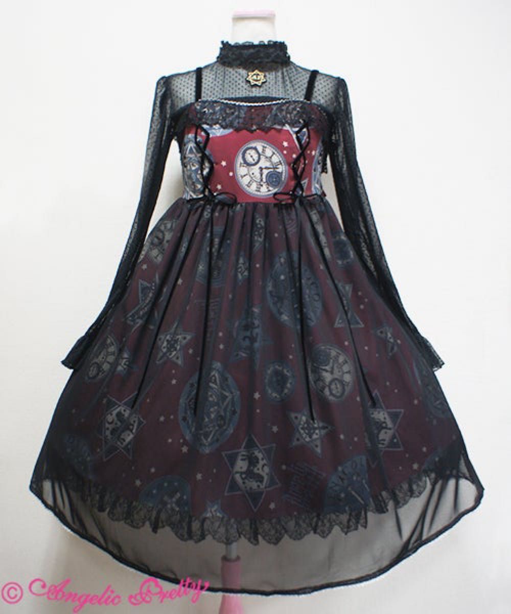 Preview of Angelic Pretty Magic Amulet ロングジャンパースカート 赤×黒 ゴシックロリータ 魔法陣