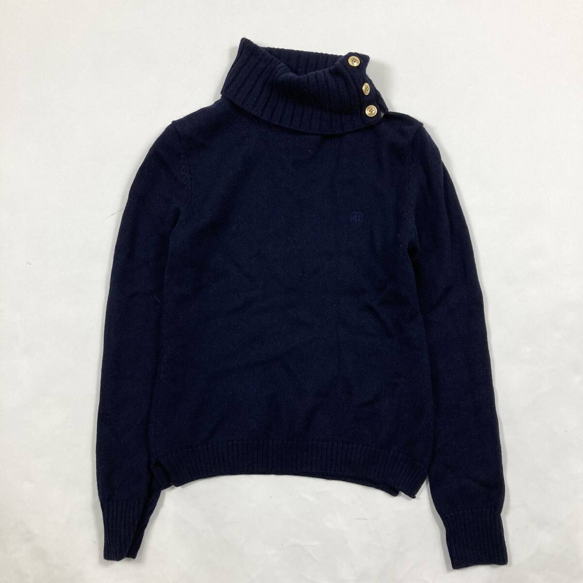 BLUE LABEL CRESTBRIDGE Sweaters knit Women's turtleneck top, navy, size 38.