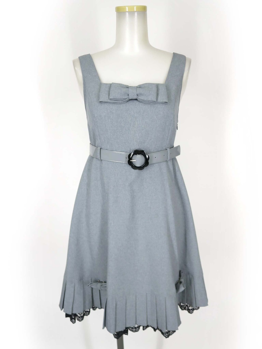 Preview of Metamorphose Pleated Ribbon Jumper Skirt / Metamorphose Tend de Fille [B76790]