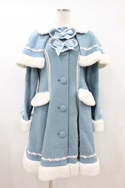 Preview of BABY, THE STARS SHINE BRIGHT / Heart Milky Coat, Free Size, Antique Blue, H-26-08-29-2051-BA-CO-NS-ZH