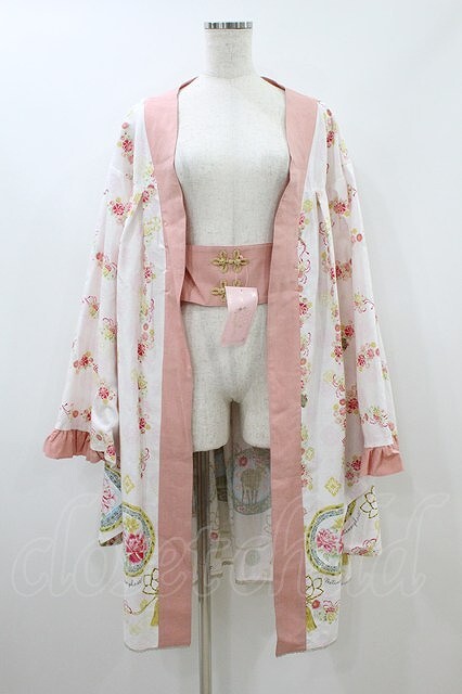 Preview of metamorphose / Hanashika no Mangekyo Kimono-style Haori (Free Size) - Light Cherry Blossoms - H-26-09-13-019-ME-JA-NS-ZH