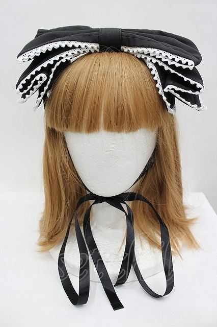 Preview of metamorphose / リボン型ヘッドドレス 黒Ｘ白 I-26-09-15-122-ME-AC-SA-ZI