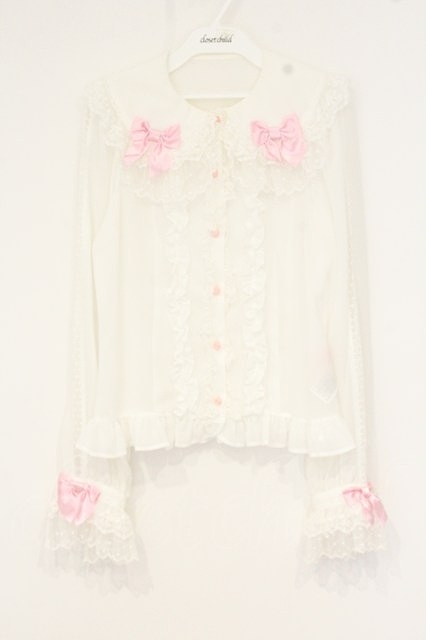 Preview of Angelic Pretty / ドレッシーリボンレースブラウス（2026） シロ×ピンク O-26-09-10-023-AP-BL-IG-OS