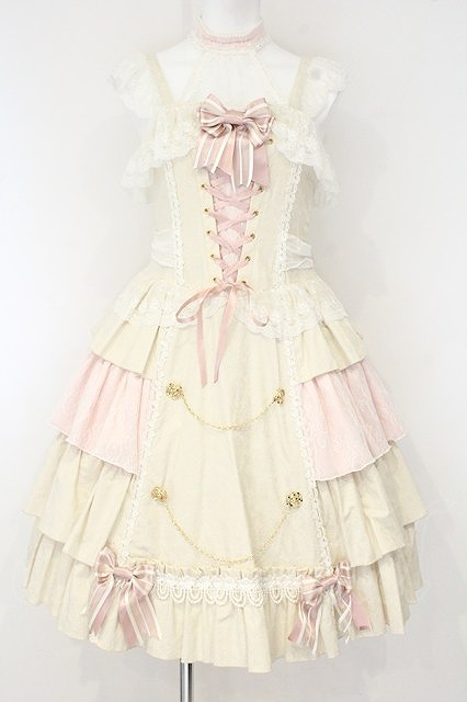 Preview of ALICE and the PIRATES / Sweet Devil Jumper Skirt Ivory x Pink O-26-09-16-038-PA-OP-OW-OS