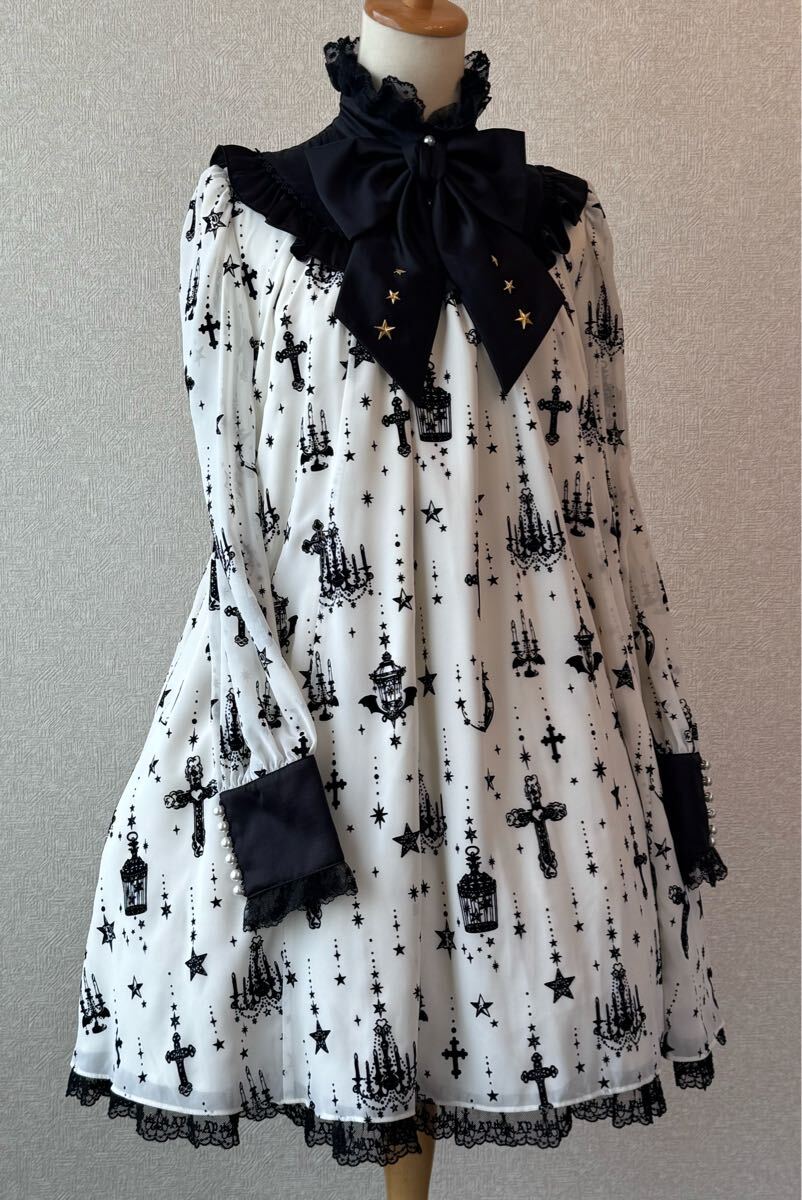 Preview of Angelic Pretty ★ Holy Lantern Lolita Dress, Black and White ★ Angelic Pretty Sweet Lolita Classic Lolita