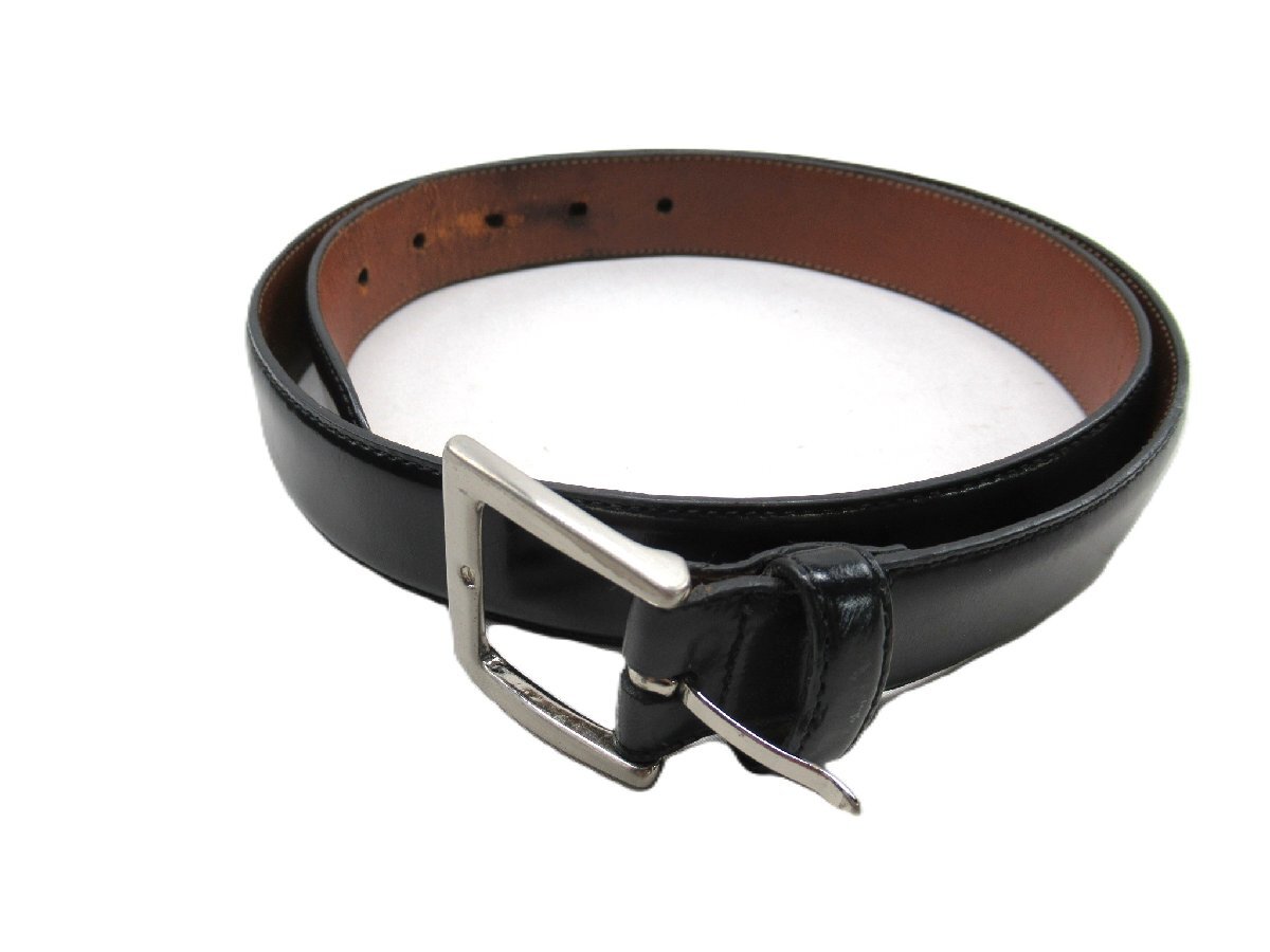 [Shipping fee 900 yen] 4213 COACH Silver Belt Buckles Belts 5936 Black with Silver Hardware - Men's Clothing Accessories