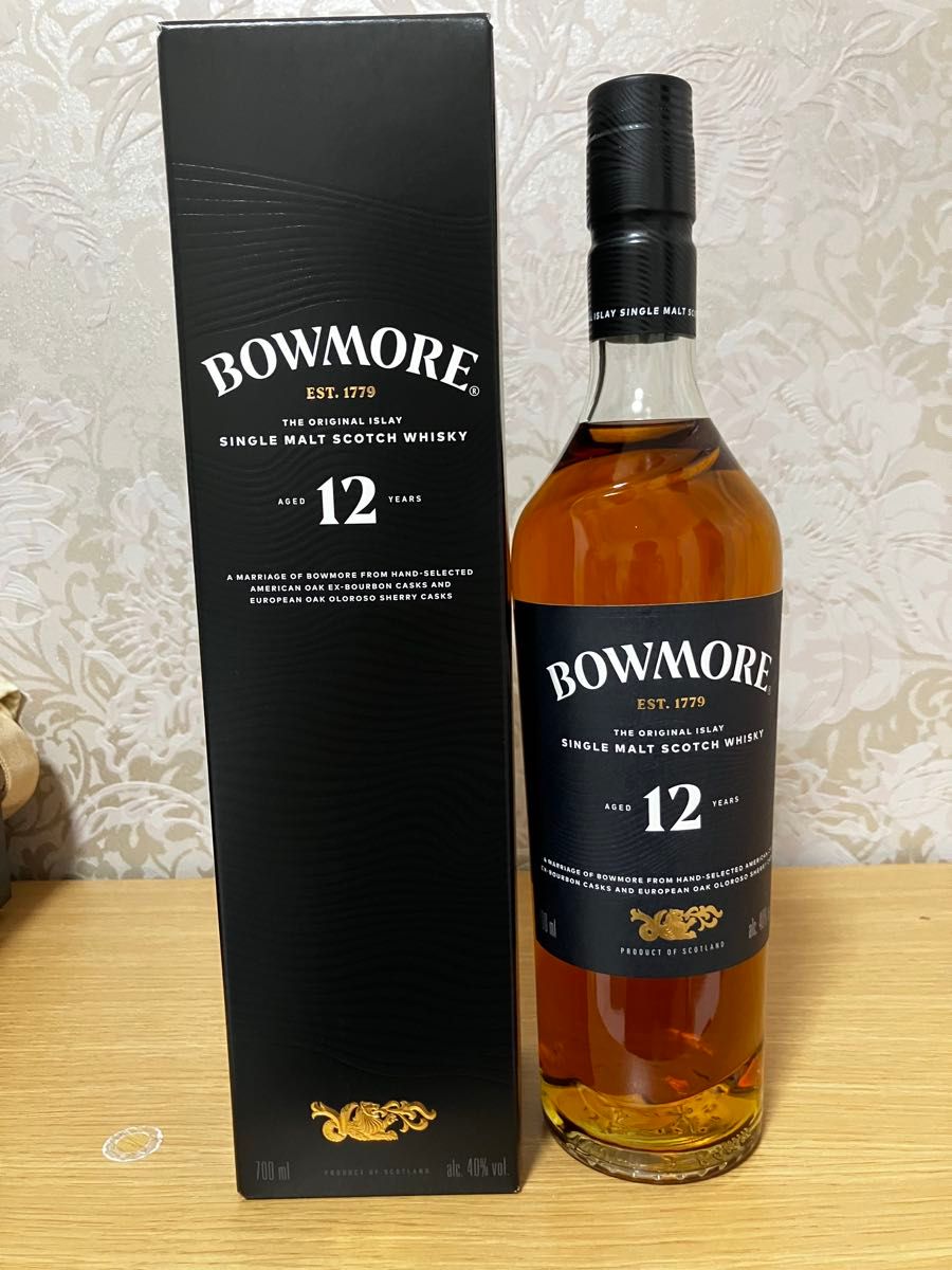 ボウモア12年 旧ボトル カモメラベル 40% 700ml BOWMORE 缶付き 貴重
