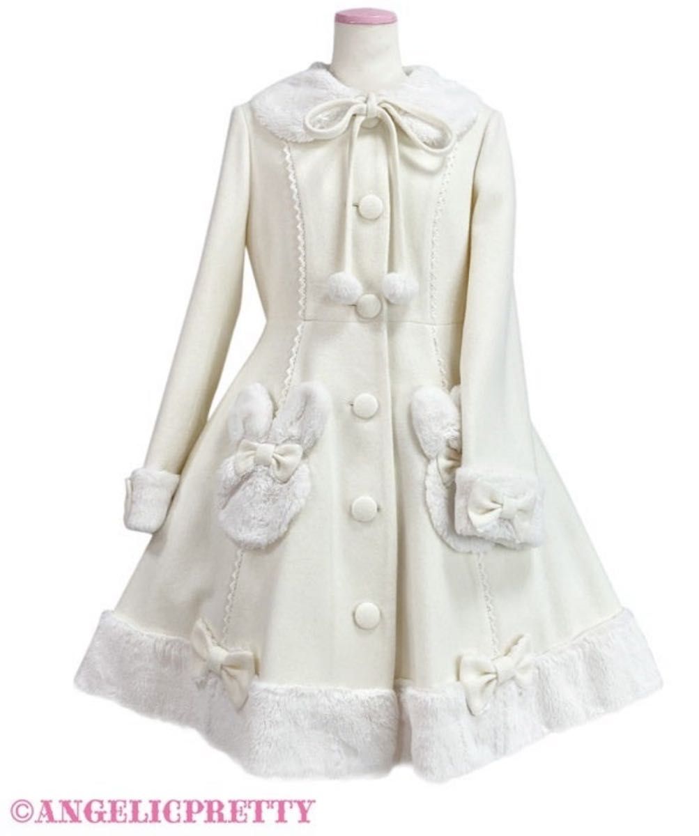 Preview of ANGELIC PRETTY Bunny Ear Fur Coat, Ivory