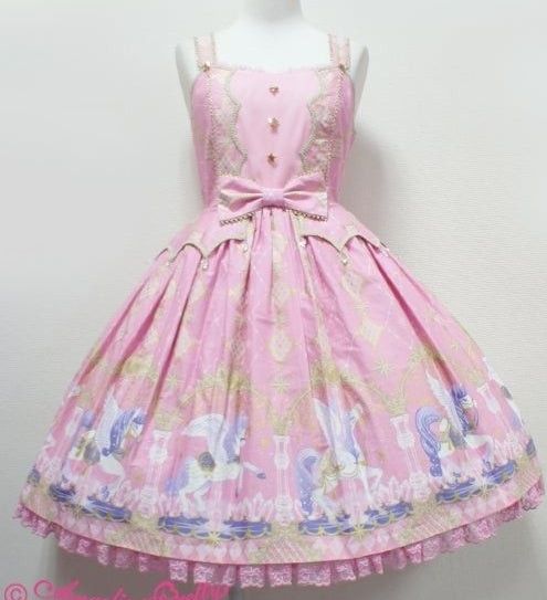 Preview of タグ付き Angelic Pretty crystal Dream carnival セット JSK オーバーニー カチューシャ