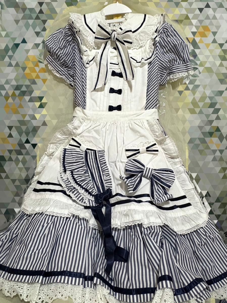 Preview of Angelic Pretty dress, apron set, half bonnet, unused.