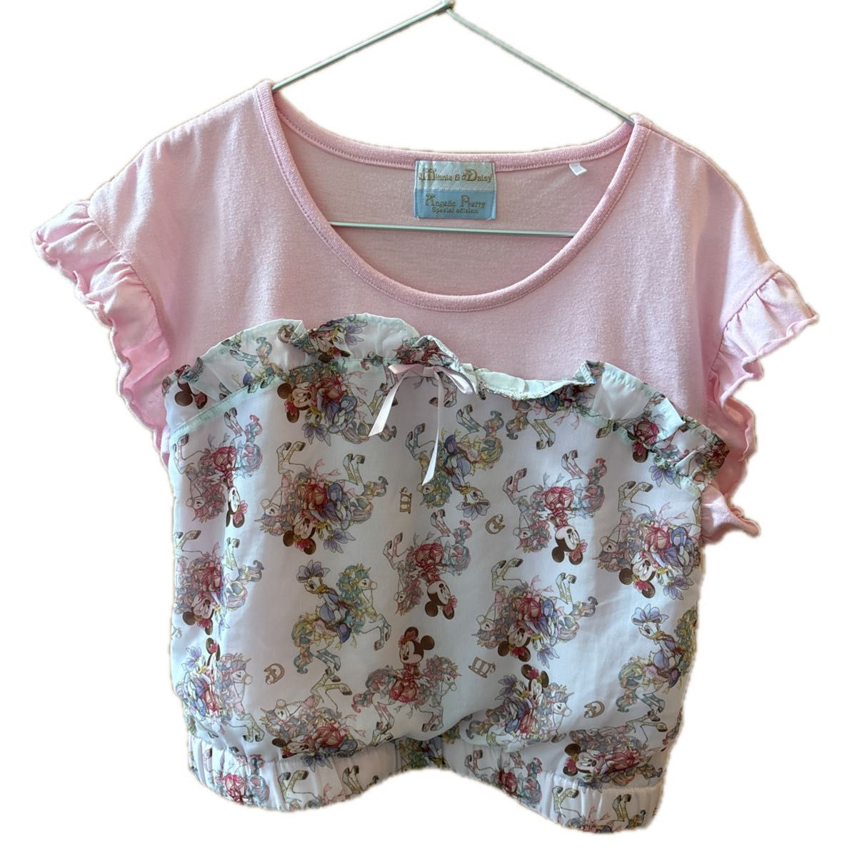 Preview of Angelic Pretty Minnie & Daisy Collaboration Short-Sleeved T-Shirt (Pink)