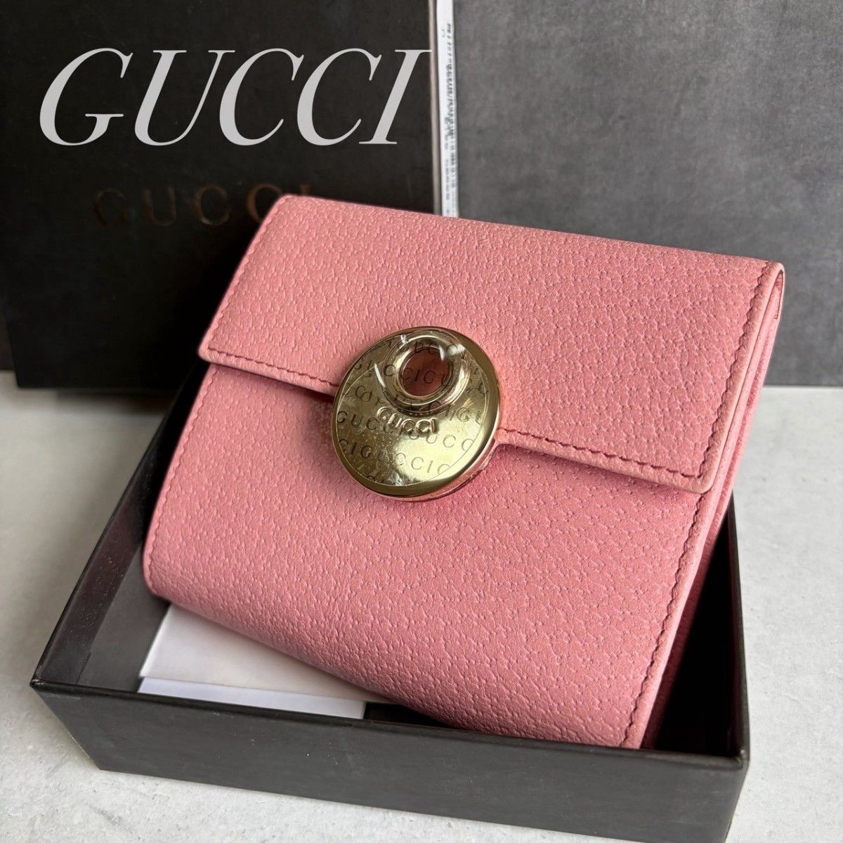 GUCCI グッチ GGマーモント 財布 フローラ コンパクトウォレット 二