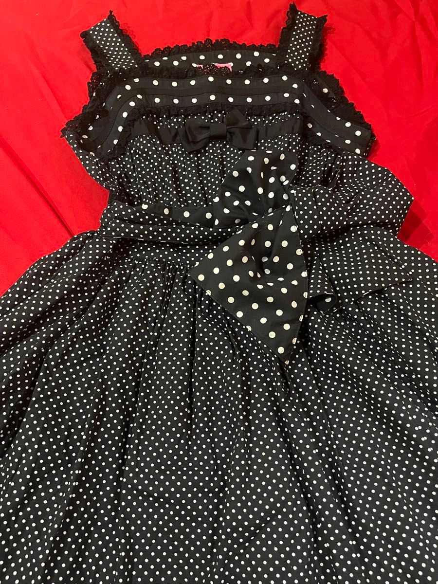 Preview of BABY, THE STARS SHINE BRIGHT Polka Dot Jumper Skirt, Black