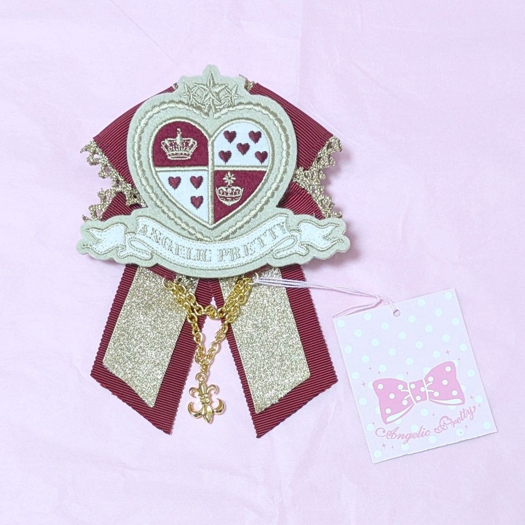 Preview of Angelic Pretty Wonder Queen Patch Brooch - Red/Wine
