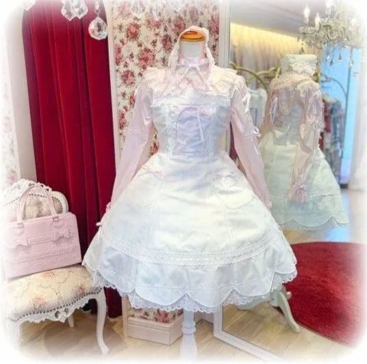 Preview of Brand new BABY THE STARS SHINE BRIGHT scalloped hem JSK (white/pink) - Sold out