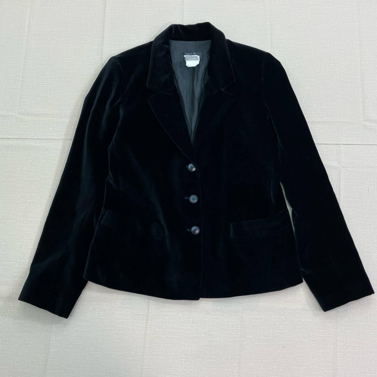 Preview of ■French-made LOLITA agnes b. velour jacket, size M, women's, black, single-button.