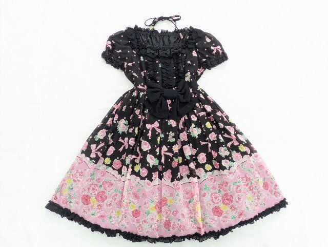 Preview of Angelic Pretty / Powder Rose Dress, Sweet Lolita Style, Frills, Ribbons / F