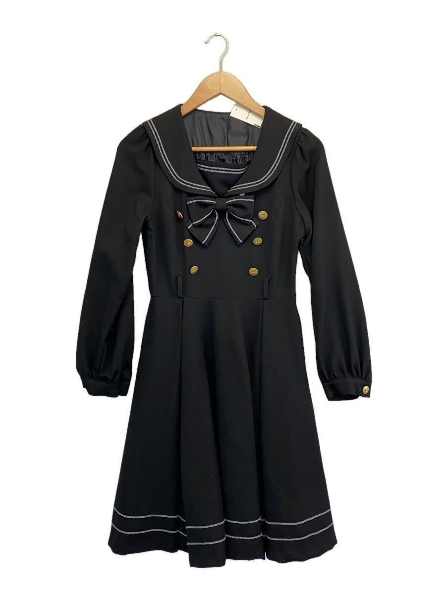 Preview of Metamorphose ◆ Long-sleeved sailor dress / ribbon / polyester / black / belt missing //