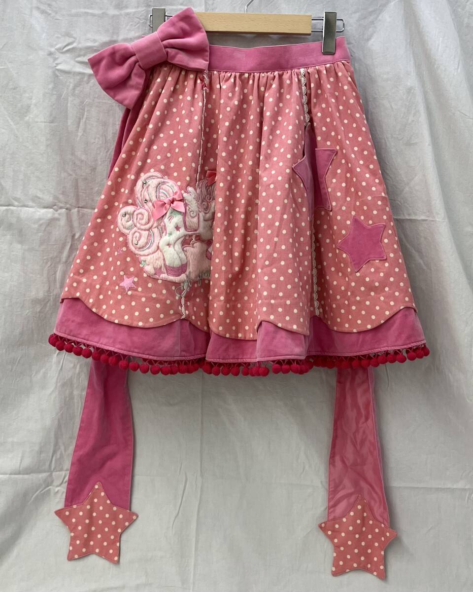 Preview of Angelic Pretty Dot Angel Pony Applique Skirt (Pink) - Available for in-store pickup.