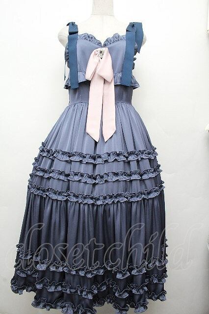 Preview of Angelic Pretty / Classy Lady Jumper Skirt, Navy, S-26-09-29-046-AP-OP-SA-ZS