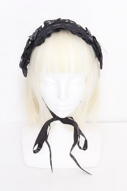 Preview of BABY,THE STARS SHINE BRIGHT / 別珍プリンセスドロップヘッドドレス 黒 S-26-10-04-004-BA-AC-HR-ZS