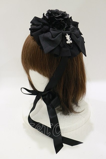 Preview of ALICE and the PIRATES / Gathered Chiffon Round Headband, Black H-26-09-29-1016-PA-AC-NS-ZH
