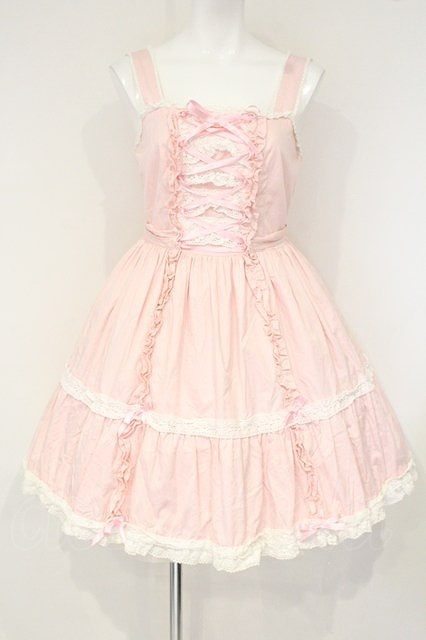 Preview of Angelic Pretty / フリルレース重ねジャンパースカート【旧タグ】 ピンク O-26-09-28-038-AP-JA-IG-OS