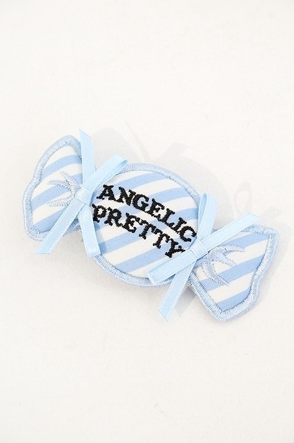 Preview of Angelic Pretty / HappyストライプCandyワッペンクリップ サックス I-26-10-13-121-AP-AC-TE-ZI