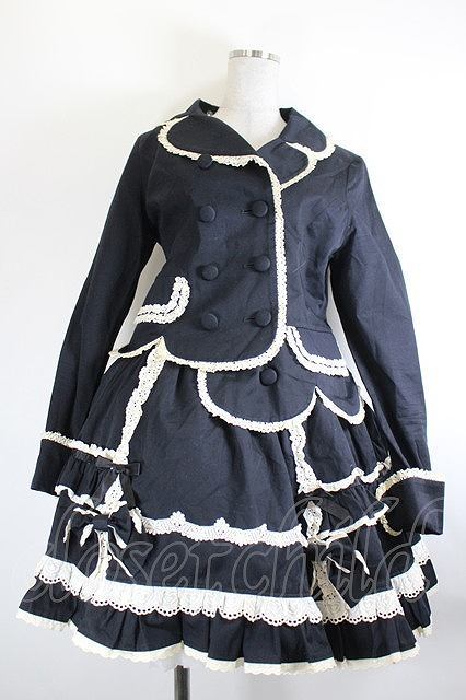 Preview of Angelic Pretty / ローズレースジャケット&スカートセットアップ 黒ｘ生成り I-26-10-11-062-AP-OP-SA-ZI