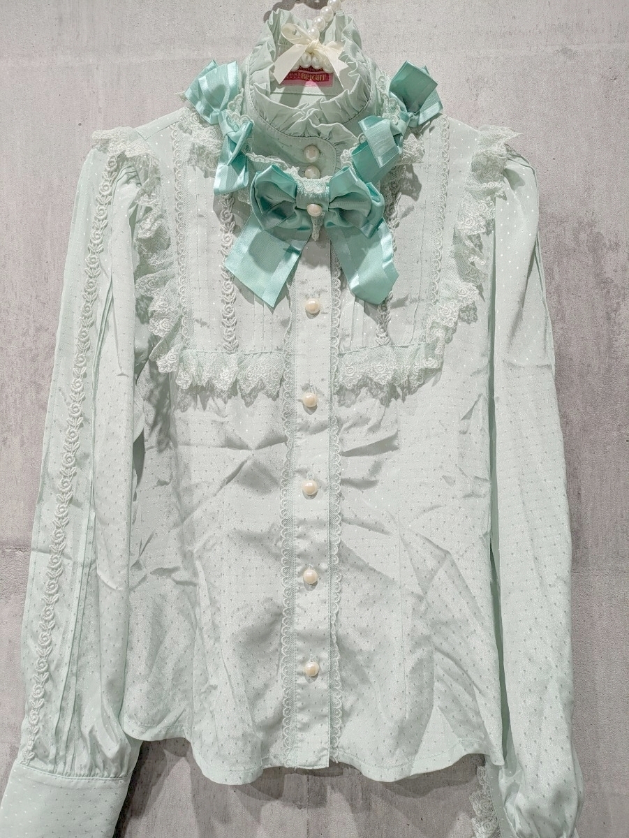 Preview of BABY, THE STARS SHINE BRIGHT Blouse, Mint Green, Frills, Ribbon, Lolita, Classical