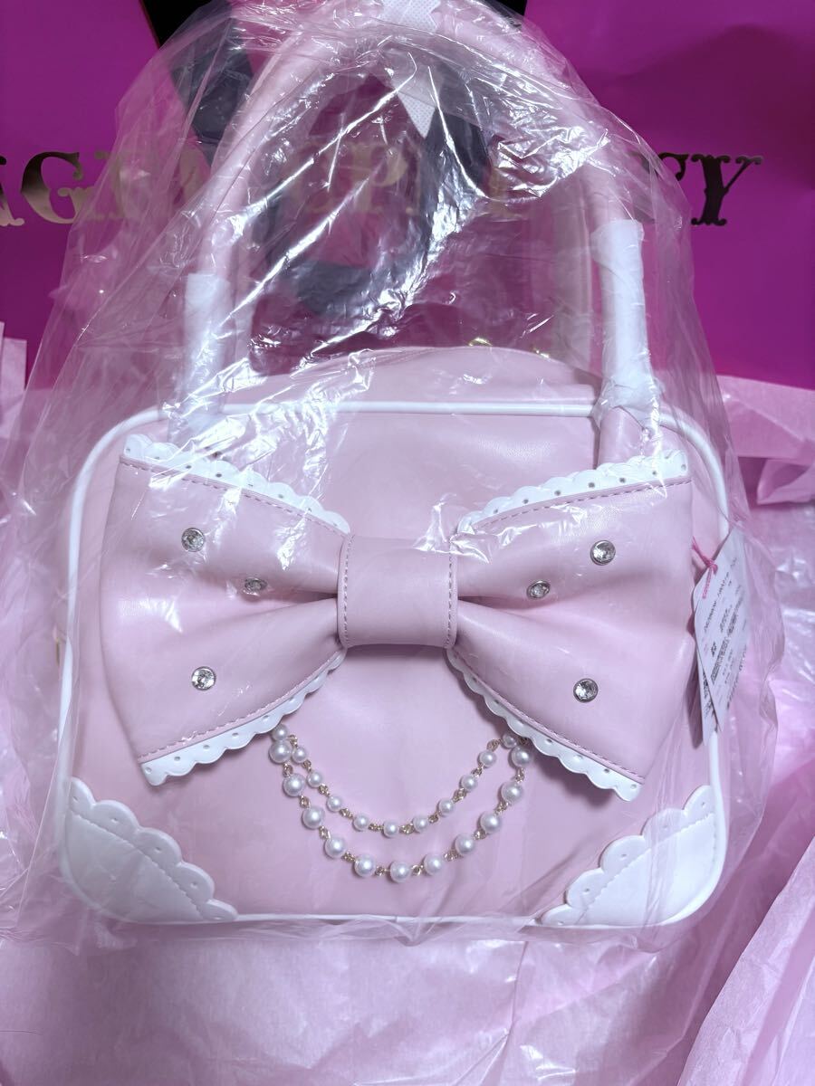 Preview of Angelic Pretty Jewel Ribbon Boston Bag (Small, Pink, 2-Way)
